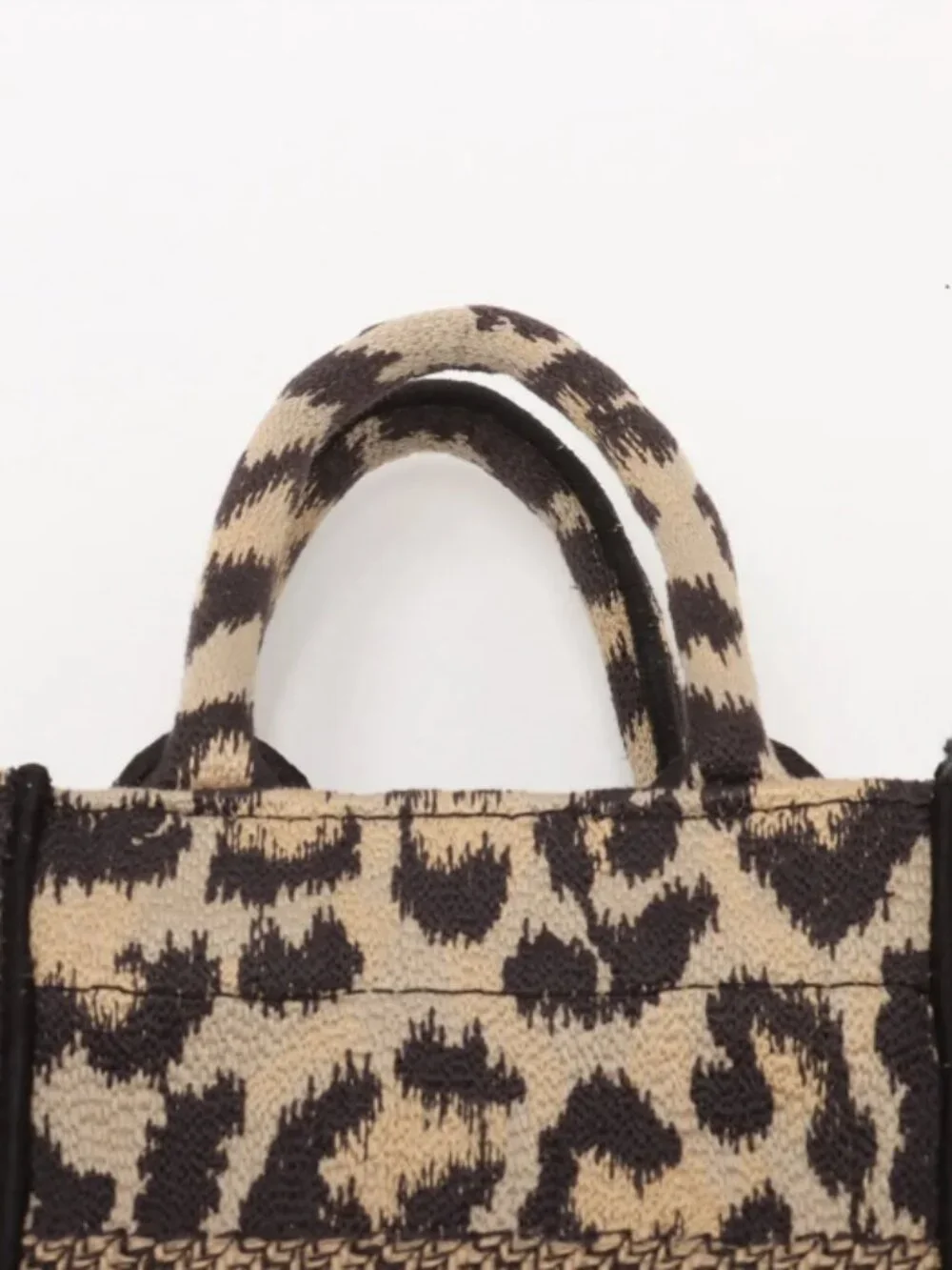 Christian Dior Leopard Vertical Book Tote Canvas Two-Way Handbag - Picture 6 of 12